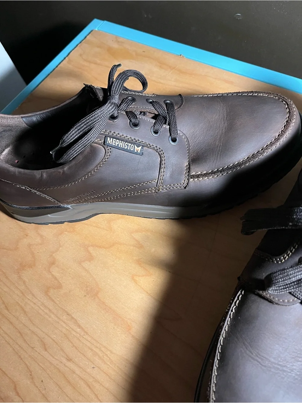 Mephisto Men's Brown Leather Lace-Up Casual Oxfords